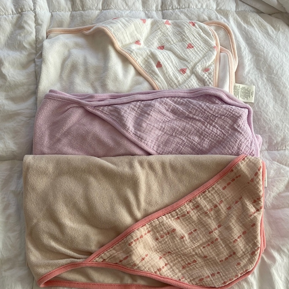 Three cloud, island, baby bath towels